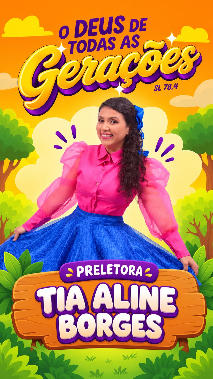 Card oficial de Tia Aline Borges, preletora da conferência
