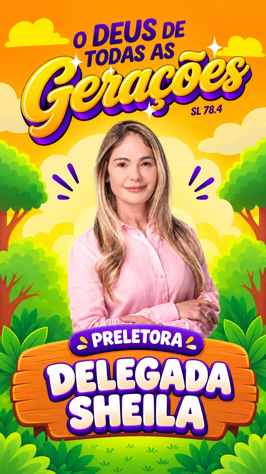 Card oficial de Delegada Sheila, preletora da conferência