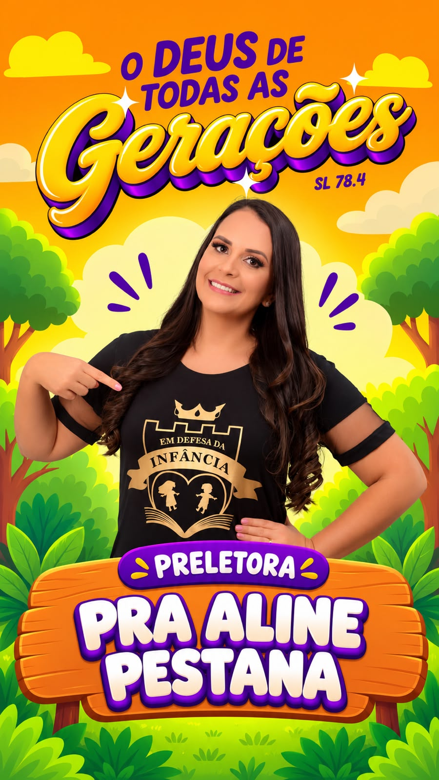 Card oficial de Pra. Aline Pestana, preletora da conferência